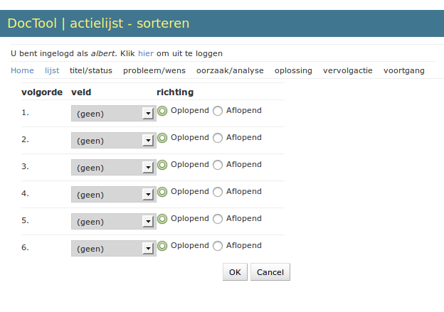 specifying the sort order