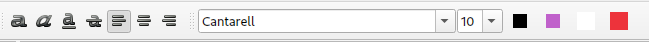 toolbar button for text formatting
