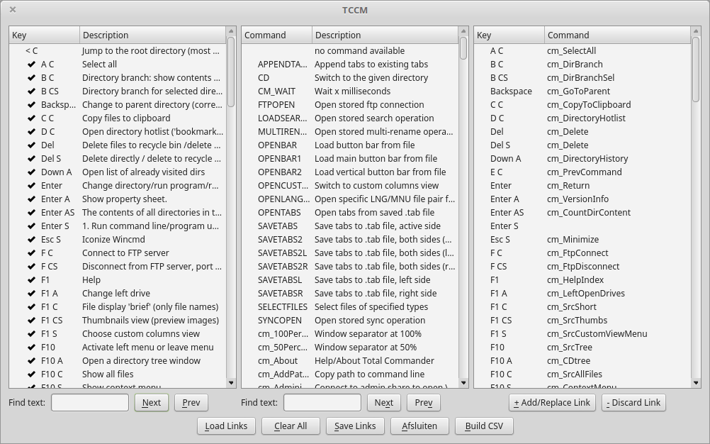 tool specific actions