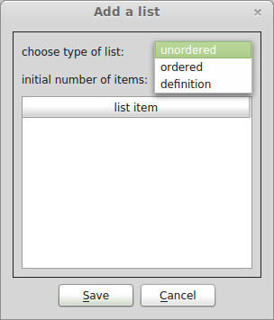 list type selector