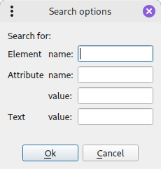 dialog for search arguments