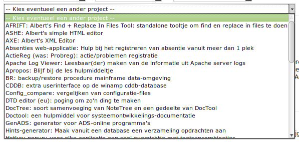 selecteer een project