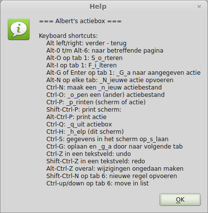 keyboard shortcuts overzicht